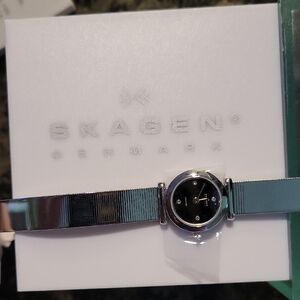 Skagen Silver and Black Smartwatch with Sleek Design